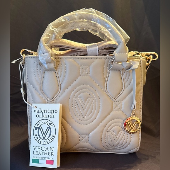 Valentino Orlandi Handbags - Valentino Orlandi Cream Quilted Mini Tote